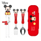 迪士尼（Disney）儿童餐具套装宝宝吃饭训练学习筷子不锈钢叉勺便携收纳盒 四件套米奇红色