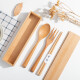 半物生活 便携餐具三件套 筷勺套装 学生儿童套餐套装 筷子叉子勺子木质旅行礼品餐盒 木盒+创意三件套