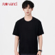 凡客诚品（VANCL）T恤男夏季纯棉纯色体恤圆领上衣运动打底衫 黑色(短) XL 