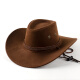 秀丝路美国西部牛仔帽亚瑟美式牛仔帽男大沿西部藏族骑士帽草原爵士帽遮 深咖啡 M(56-58cm)