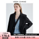 VEGA CHANG小西装女春2024新款韩版小众设计感女士西服西装外套 黑色 M