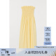 H&M夏季新款女装连衣裙褶皱上身可拆卸吊带抹胸连衣裙0985777 浅黄色 170/104A