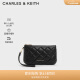 CHARLES&KEITH24夏新品绗缝菱格拉链柔软腕套钱包女CK6-20681130 Black黑色