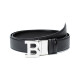 巴利（BALLY）男士板扣式双面皮带腰带黑色 B BUCKLE 35 M 410 6221518 110cm