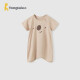 童泰（TONGTAI）儿童睡衣夏季衣服家居内衣婴儿短袖睡袍TS41J034-DS卡其色100cm