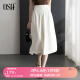 欧莎（OSA）夏季轻薄伞裙高腰白色a字半身裙女士新款显瘦裙子法式鱼尾裙 白色 M