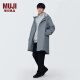 无印良品（MUJI）男式不易沾水连帽大衣风衣外套男中长款格雷系AD0UYA4S 中灰色 XL （180/104A）