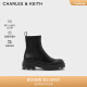CHARLES&KEITH23新品拉链弹力瘦瘦靴短靴女CK1-90360390 Black黑色 38
