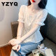 YZYQ短袖雪纺衬衫女2023年春夏季新款法式减龄漂亮洋气小裙摆收腰遮肉 白色 L（110-125斤）
