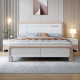 实盛美 床 实木床轻奢双人床现代简约高箱储物床婚床 床+乳胶棕垫+2柜 1.8米*2.0米框架款