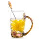 罗比罗丹 珐琅彩工艺品玻璃杯 个性花朵创意水杯 送男女朋友生日及结婚礼物 深色-高-单只