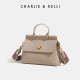 CHARLIE&KELLI CK品牌包包女包2024新款送女友生日礼物手提邮差包单肩斜挎包 卡其色