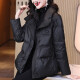 歌珀莱品牌女装鹅绒羽绒服女冬2021新款时尚洋气小个子韩版加厚外套 黑色 S