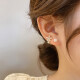 简曼（JIANMAN）超仙甜美珍珠花朵耳钉小众设计感后挂式耳环气质韩国网红耳饰女
