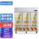 雪村 三开门冰箱商用 冷藏展示柜 水果蔬菜串串啤酒饮料保鲜冷柜 透明玻璃 CFR-60B3T