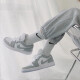【潮】Nike Air Jordan aj1 耐克板鞋男女春季情侣新款低帮透气休闲轻便运动篮球鞋 DC0774-105 灰白 37.5