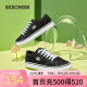 斯凯奇（Skechers）女鞋夏季简约小白鞋休闲青春学院风百搭橡胶帆布鞋66666131 黑色/BLK 36