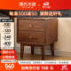 源氏木语实木床头柜现代简约橡木床边小柜子卧室原木储物柜 胡桃色0.4米