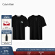 Calvin Klein Jeans24春夏新款男士ck字母绣印休闲纯棉宽松短袖T恤J326626 BEH-太空黑 M