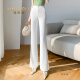 梵乔希品牌微喇休闲裤女薄款夏季新款时尚高腰垂感显瘦白色喇叭裤 白色 30码