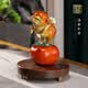 荣芙铜猪摆件吉祥物客厅家居桌面装饰柿子工艺品生肖生日乔迁新居礼品 诸事如意【朱柿】带底座-可刻字