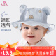 久爱久婴儿帽子夏季薄款宝宝遮阳帽儿童渔夫帽可调节透气盆帽B10蓝色