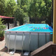 大型家用游泳池儿童免充气泳池支架水池户外折叠超大泳池鱼 白底2.2*1.5*0.43米看图二