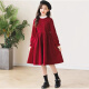 麦库兜女童连衣裙冬季3-15岁儿童红色新年拜年服中大童过年衣服女孩裙子 红色 140cm