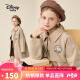 迪士尼（DISNEY）童装儿童女童梭织风衣外套英伦学院甜上衣24春秋DB331IE20卡其130
