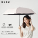 obsu日本太阳伞女小巧波点手动遮阳伞夏晴雨两用 粉色 金色点防晒伞
