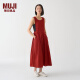 无印良品（MUJI） IDEE 女式 平纹 连体裙 女装连衣裙裙子春季早春新品 无袖可叠穿 深红色 M 155/80A