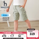 哈吉斯（HAZZYS）品牌童装男童短裤夏新款速干弹力简约工装风梭织五分裤 豆蔻绿 145