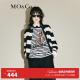 MO&Co.2023冬新品小鹿斑比联名系列印花条纹宽松T恤MBC4TEET05 黑白条色 M/165
