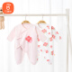 贝瑞加（Babyprints）新生儿蝴蝶衣2件装婴儿纯棉连体衣初生宝宝衣服亲肤柔软 粉52