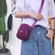 畅印2023新款韩版休闲大屏手机包单肩包女牛津斜挎布包竖款手机袋小包 深紫色