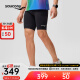 Saucony索康尼专业跑步紧身五分裤短裤男款马拉松训练比赛跑步竞速运动裤 正黑色 L(175/84A)