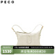 PECO929单肩真皮中枕头包新款小众通勤斜挎大容量旅行包送女友礼物 脏白色 现货