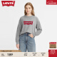 Levi's 李维斯2024春夏女士宽松圆领卫衣宽松休闲潮流简约通勤 灰色 M