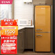 优诺（EUNA）150升 欧式复古彩色双开门冰箱 小型双室双温家用客厅办公寓保鲜冷冻网红冰箱150L 活力黄