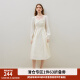 范思蓝恩23FS13328新中式国风气质连衣裙春秋装复古优雅高级感女裙 米色 M