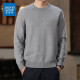 真维斯（Jeanswest）毛衣男士秋冬季新款圆领套头针织衫内搭时尚厚款舒适弹力保暖上衣 灰色-圆领 XL码 135-150斤