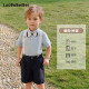 萝卜呗呗（LUOBOBEIBEI）儿童夏季短袖衬衫背带短裤套装男童六一礼服 藏青四件套 130