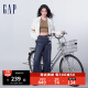 Gap【欧阳娜娜同款】女装2024春季新款高腰阔腿牛仔裤长裤890020 黑灰色 2(26)亚洲尺码