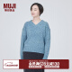 无印良品（MUJI） 女式 羊毛混纺 V领毛衣 长袖针织衫 BA1O0A3A 浅蓝色 M 160/84A