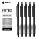KACO黑武士按动中性笔0.5子弹头黑色学生考试刷题签字笔大容量速干水笔 5支装