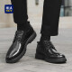 海澜之家（HLA）男鞋2024新款时髦商务百搭皮鞋正装英伦风德比鞋男士皮鞋 黑色-单鞋 42