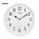 卡西欧（CASIO）挂钟客厅创意家用钟表简约圆形时尚壁钟卧室扫秒时钟挂墙石英钟表 IQ-88-7PF白色