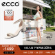 爱步（ECCO）一字带凉鞋 2024年夏季新款高跟增高凉鞋罗马凉鞋  塑雅213343 石灰色21334301378 36