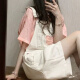 古娅妍夏季套装日系学院风宽松显瘦牛仔背带裤少女学生日系甜美闺蜜装 白色背带裤【版】 M