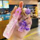 顺富美（SHUNFUMEI）樱花入油水晶钥匙扣个性创意永生花朵流沙书包挂件精致女生小饰品 永生花流沙-紫色